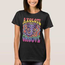 Süße groovy Hippie-Axolotl-Retro-70er-Regenbogen-K T-Shirt