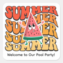 Süße Groovy Retro Sommer Wassermelonen Party
