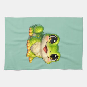 Süße großäugige Frosch Kawaii Tier Design Geschirrtuch