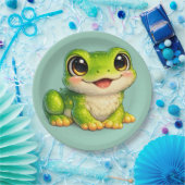 Süße großäugige Frosch Kawaii Tier Design Pappteller (Party)