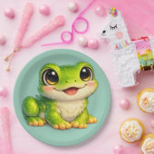 Süße großäugige Frosch Kawaii Tier Design Pappteller (Party)