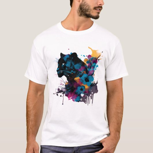 Süße große schwarze Katze T-Shirt (Vorderseite)