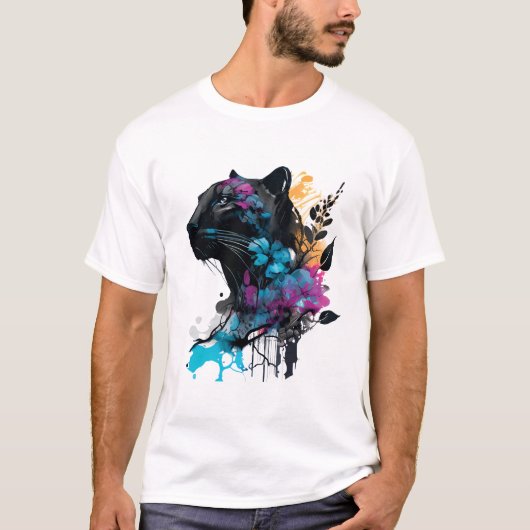 Süße große schwarze Katze T-Shirt (Vorderseite)