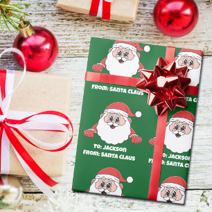 Süße grüne angepasste von Santa Claus Geschenkpapier