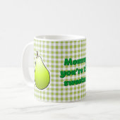 Süße grüne Birne Kaffeetasse (Vorderseite Links)