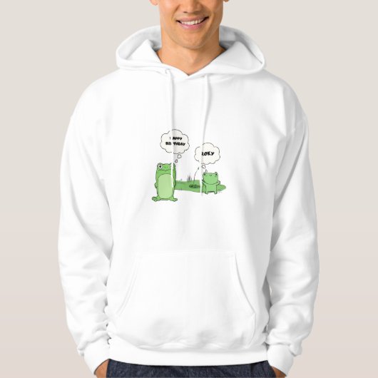 Süße grüne Cartoon-Funny-Hoodie für Männer Hoodie (Vorderseite)