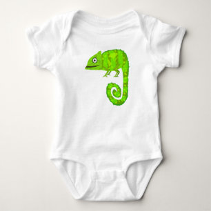 Süße grüne Chamäleon-Illustration tropisches Repti Baby Strampler