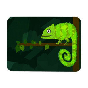 Süße grüne Chamäleon-Illustration tropisches Repti Magnet
