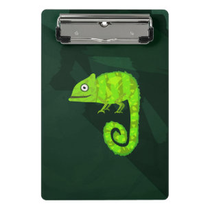 Süße grüne Chamäleon-Illustration tropisches Repti Mini Klemmbrett