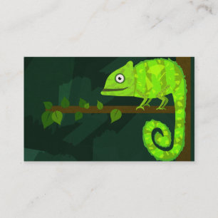Süße grüne Chamäleon-Illustration tropisches Repti Visitenkarte