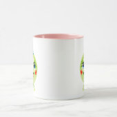 Süße grüne Charakterillustration Tasse (Zentrum)