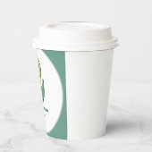 Süße grüne Dinosaurier-Aquarell-Kindergeburtstagsf Pappbecher (Links)