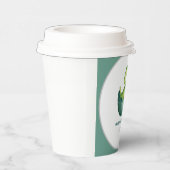 Süße grüne Dinosaurier-Aquarell-Kindergeburtstagsf Pappbecher (Rechts)