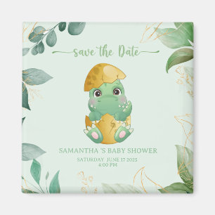 Süße grüne Dinosaurier-Jungen-Baby-Party   Magnet