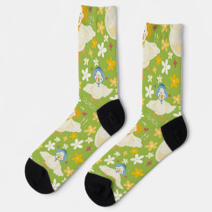 Süße grüne Ente & Gänseblümchen nahtloses Muster Socken