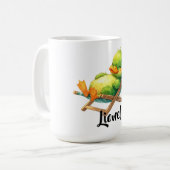 Süße grüne Ente liegt entspannt im Liegestuhl  Kaffeetasse (Vorderseite Links)