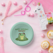 Süße Grüne Frosch Glücklicher Geburtstag Party Tel Pappteller (Party)