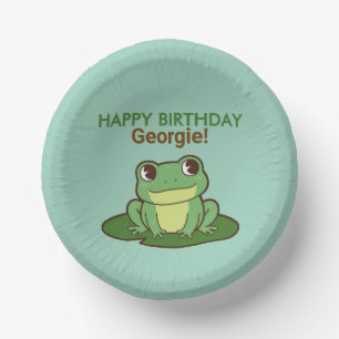 Süße Grüne Frosch Glücklicher Geburtstag Party Tel Pappteller