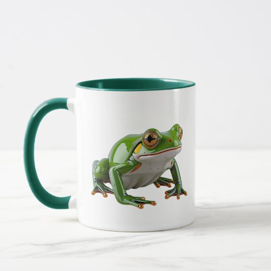 Süße grüne Frosch-Illustration Tasse (Links)