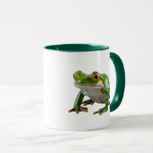 Süße grüne Frosch-Illustration Tasse (VorderseiteRechts)