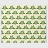 Süße grüne Frosch-Party-Geschenkpapier Geschenkpapier (Flach)