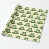 Süße grüne Frosch-Party-Geschenkpapier Geschenkpapier (Ungerollt)