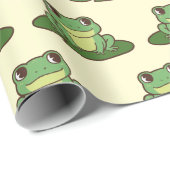 Süße grüne Frosch-Party-Geschenkpapier Geschenkpapier (Rolleneckpunkt)