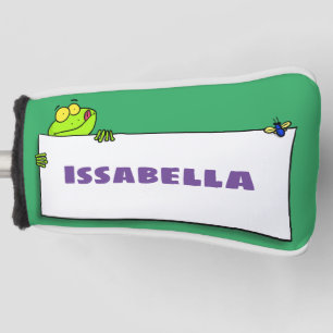 Süße grüne Frosch-Schilder-Cartoon-Illustration Golf Headcover