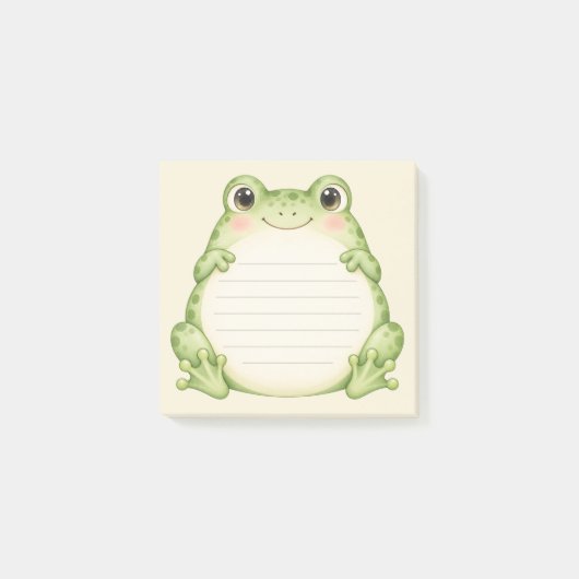 Süße grüne Frosch-Wasserfarbe-Post-it-Notes mit Li Post-it Klebezettel (Vorderseite)