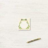 Süße grüne Frosch-Wasserfarbe-Post-it-Notes mit Li Post-it Klebezettel (Auf Schreibtisch)