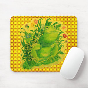Süße grüne Froschkunst Bild Mousepad