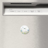 Süße grüne Frühlingsblumen-Wildblumenstrauß Monogr Magnet (In Situ (Geschirrspüler))