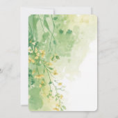 Süße grüne Frühlingsblumen-Wildblumenstrauß Save The Date (Rückseite)