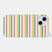 Süße grüne gelbe Streifen iPhone 15 Hülle (Rückseite (Horizontal))