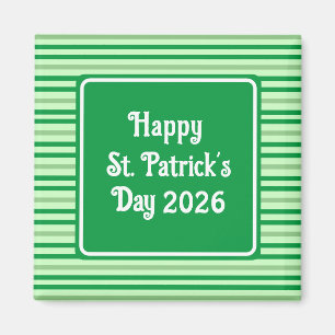 Süße grüne gestreifte frohe St. Patrick's Day 2026 Magnet