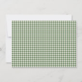 Süße grüne Gingham-Karo-Weihnachts-Personalisation Dankeskarte (Rückseite)