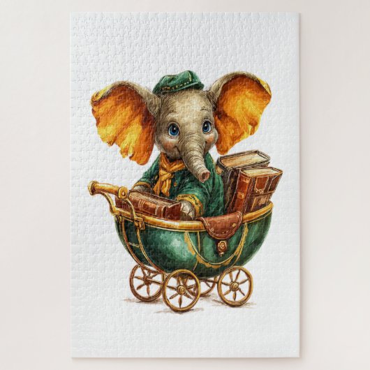 Süße grüne Gold-Elefanten-Puzzles Puzzle (Vertikal)