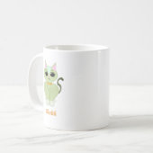 Süße grüne Kätzchen-Cartoon Kaffeetasse (Vorderseite Links)