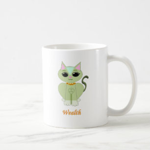 Süße grüne Kätzchen-Cartoon Kaffeetasse