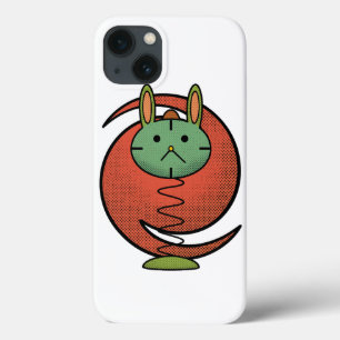 Süße grüne Katze orange Kreis iPhone / iPad-Hülle Case-Mate iPhone Hülle