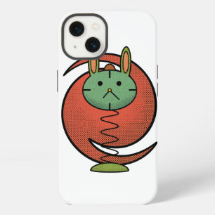 Süße grüne Katze orange Kreis iPhone / iPad-Hülle 13 Hülle