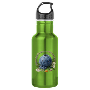 Süße grüne Kawaii-Blaubeer-Wasserflasche Edelstahlflasche