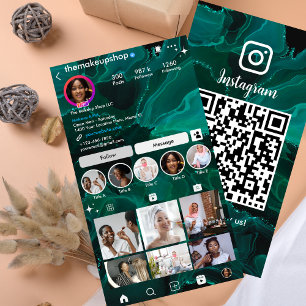 Süße grüne Marmorierung   QR Visitenkarte