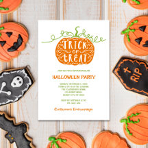 Süße grüne Orange Trick-or-Treat Halloween-Party