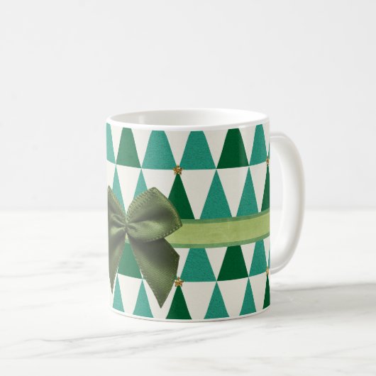 Süße grüne Schein-WeihnachtsTasse Kaffeetasse (VorderseiteRechts)