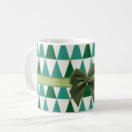 Süße grüne Schein-WeihnachtsTasse Kaffeetasse (Vorderseite Links)