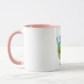Süße grüne Smiley-Illustration Tasse (Links)