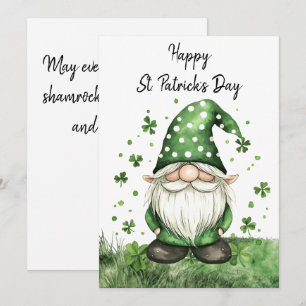 Süße grüne St. Patrick's Day Gnome Feiertagskarte