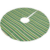 Süße grüne weiße Streifen Polyester Weihnachtsbaumdecke (Schrägansicht)