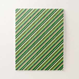 Süße grüne weiße Streifen Puzzle